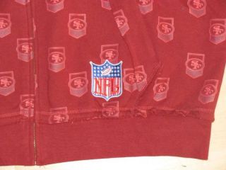 49ers Zip Hoodie Mens Sz XL New NFL Team Apparel Scarlet w Pink