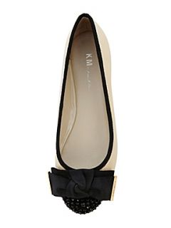 Karen Millen Crystal Encrusted Ballerina Shoe Black & White   