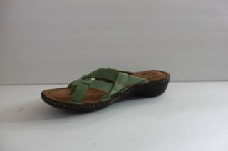 New UGG Australia Womens Lanni Green Leather Thong Sandal Shoe Size 7