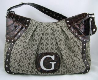 Brand New Guess Handbag Lanette Brown Satchel Bag