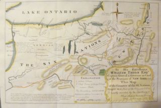 Province New York 1771 6 Indian Nations Map Hand Colored Senecas