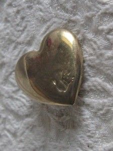 Variety Club Goldtone Heart Shape Lapel Pin Brooch Hand