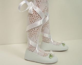 White Ballerina Dance Doll Shoes for 14 Lark Raven Wren♥