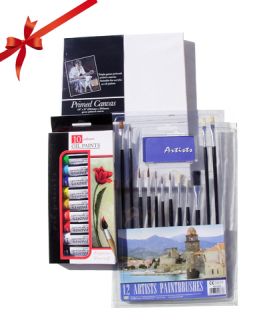 Oil Painting Supplies Paintbrushes Oil Paints Artists Starter Kit 10