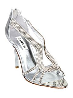 Dune Decadence Horse Shoe Diamante Sandals Silver   