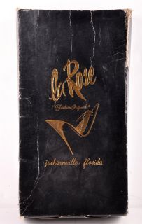 Vintage Joseph Larose Vinyl Rhinestone Open Toe Ankle Strap Heels w