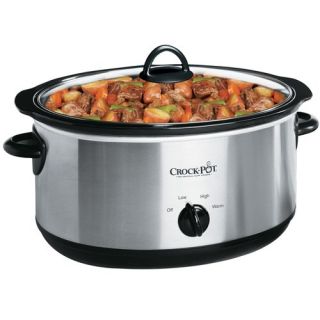 Quart Oval Manual Slow Cooker Large Capacity Stainless Steel
