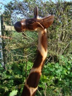 Natural Wooden Tall Giraffe Statue 120cm