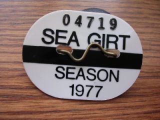 RARE Original 1977 Sea Girt New Jersey Beach Tag Badge