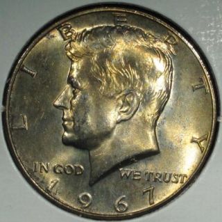1967 50c Kennedy 40 Silver Half Dollar Business Strike AU BU Gold