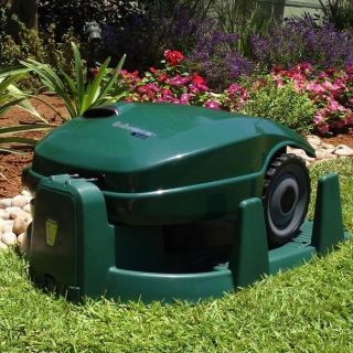 The Robomow® RM400 is an automatic lawn mower that cuts the grass all
