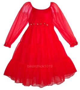 NWOT Laura Dare Red Ruffle Nightgown Girls Sz 4