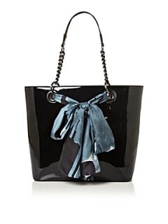 DKNY Patent scarf large tote bag   