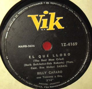 Billy Cafaro OK Al Madison Latin Rock 60s 78 RPM Record in Condition