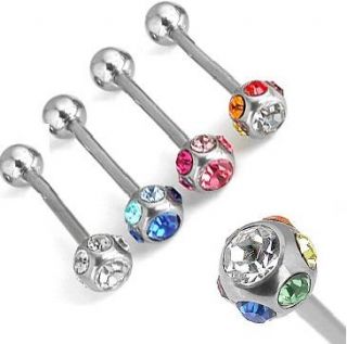 Steel Barbell Tongue Ring Piercing Jewelry Tragus 14g 5 8 C221