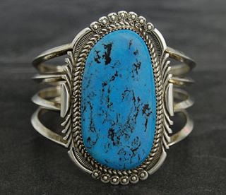 Navajo Sterling Silver Lauren Begay Turquoise Bracelet