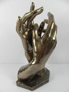 Auguste Rodin Die Kathedrale Hände Skulptur 29 cm Figur Bronziert Neu
