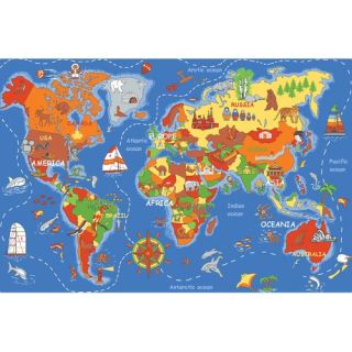 Learning Carpets Play Carpet Where in The World Multi Kids Rug 3 x 6