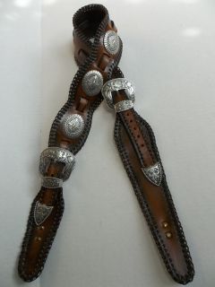 Guitar Strap, Leather, Costume, USA Handmade with conchos