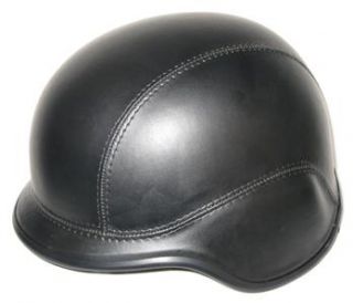 Motorcycle Half Helmet US Army Retro Cult Vintage Leather Black
