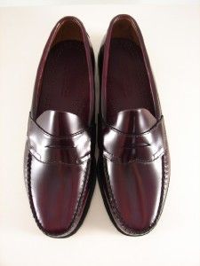 139 Bass Weejuns Mens Sz 9 C Leavitt Deep Wine Leather Penny Loafer