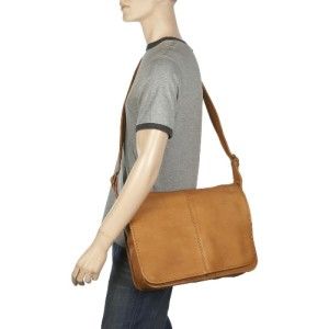 Ledonne Classic Leather Messenger Bag