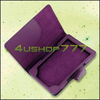Purple Leather Cover Case for  Kindle 4 4G 4th Generation