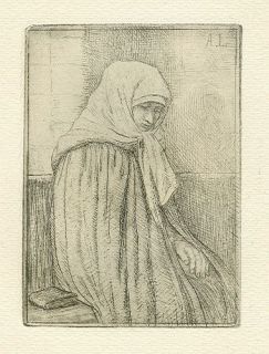 Alphonse Legros Original Etching Art Portrait Femme