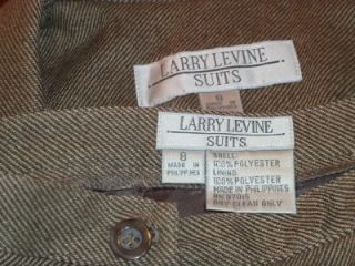lines woven wool blend long sleeved pant suit by Larry Levine Suits