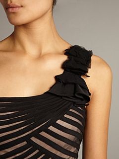 JS Collections Ribbon bodice one shoulder dress Black   