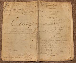 1700s Hand Written Journal or Ledger Calculation Examples Money