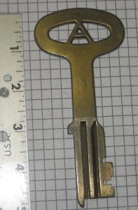 Antique Vintage Old Lemont Long Prison Jail Cell Key Brass