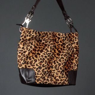 Vtg Style Designer Leopard Animal Print Shoulder Bag