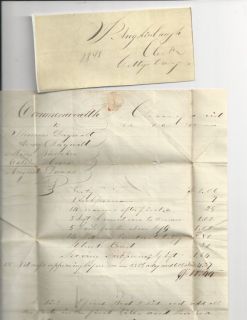 Oldhal Letter to Gettysburg PA in 1848 Business Letter