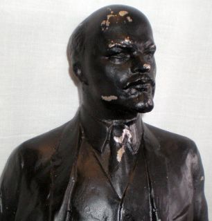 Russian Soviet Statue Lenin Bust Metal Sculpture Figure