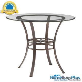 Leonora Dining Table Round w Glass Top Metal Base Chairs Available