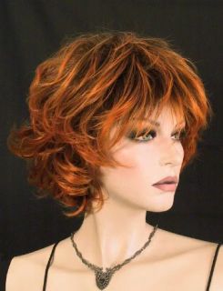 Extra Short Shaggy Flip Wig Flame Tip Tri Color RS35 Lexy