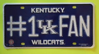 of Kentucky Wildcats 1 Fan Blue Aluminum Metal License Plate