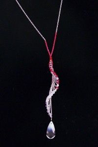Swarovski Signed Crystal Levity Pink Necklace 1040869