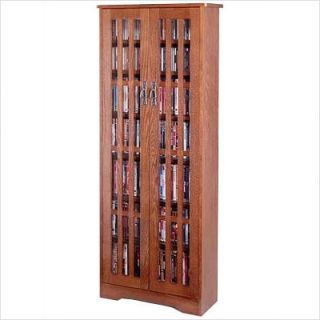 Leslie Dame Deluxe Tall Media Storage Cabinet Walnut M 477WAL