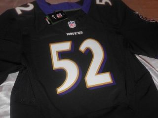 Ray Lewis Black on Field Jersey Sewn Embroidered Ravens Size 48 XL