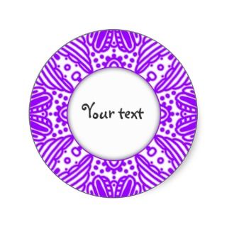 hand painted lilac doodle ornament frame round sticker
