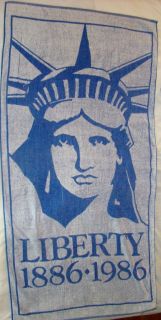 Vintage 1982 Lady Liberty 1886 1986 Beach Towel