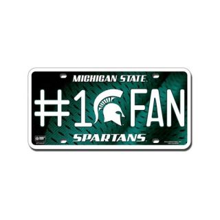Michigan State Spartans Aluminum License Plate #1 Fan Vibrant Colors