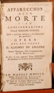 1760 Apparecchio Alla Morte Alfonso Liguori Italian