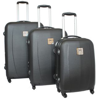 Ambassador 3 PC Hardside Spinner Luggage Set Black