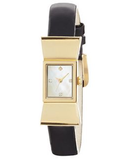 kate spade new york Watch, Womens Carlyle Black Patent Leather Strap
