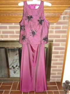 Lillie Rubin Purple Beaded Gown 2 Piece 10 8 Sleeveless
