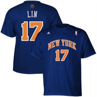 New York Knicks Adidas Jeremy Lin Name and Number T Shirt