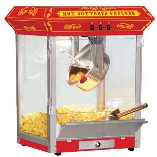 8oz Red Bar Table Top Popcorn Popper Maker Machine FT825CR